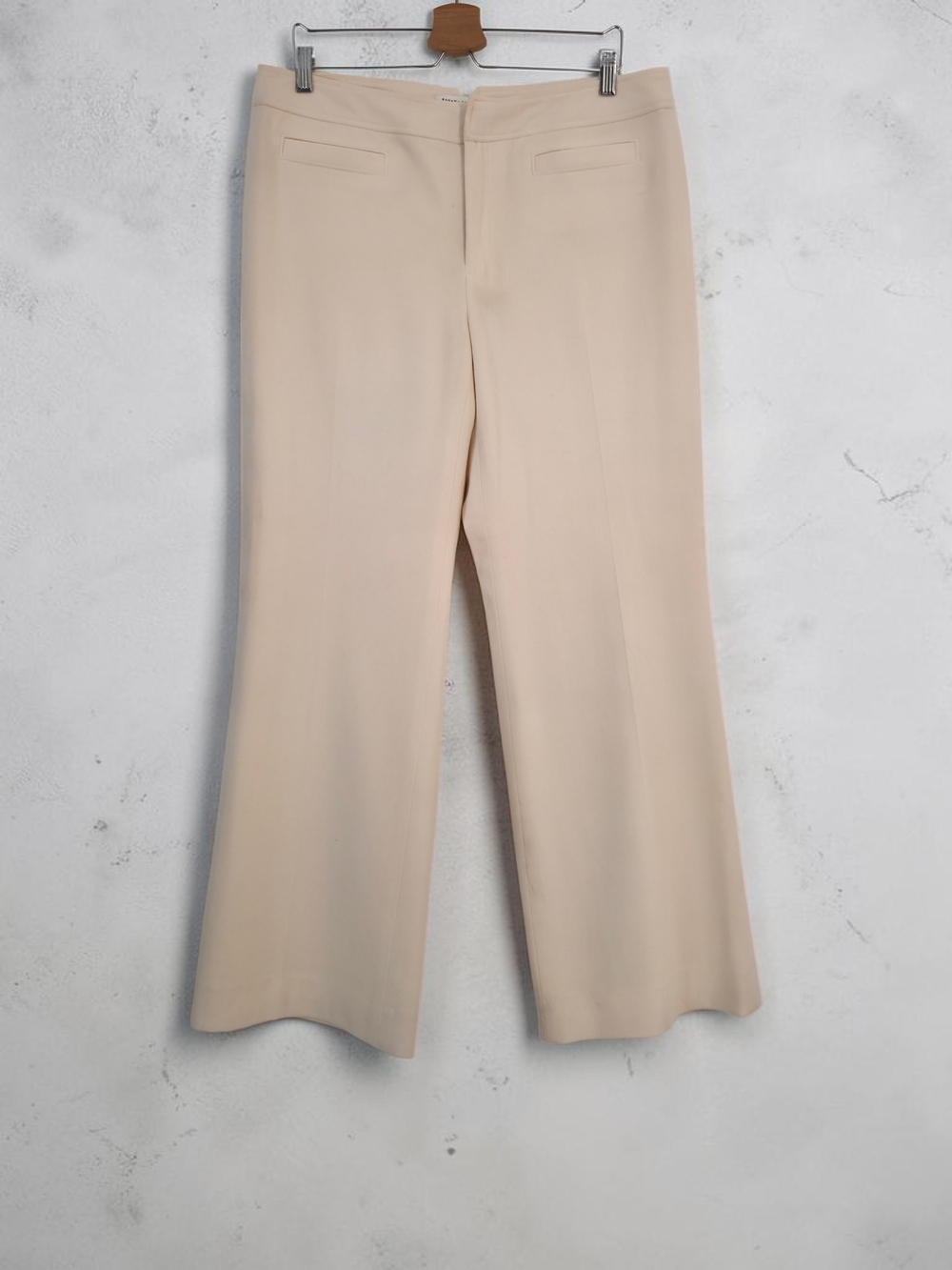 Banana Republic Wide Leg Trousers Beige High Rise Lined 12